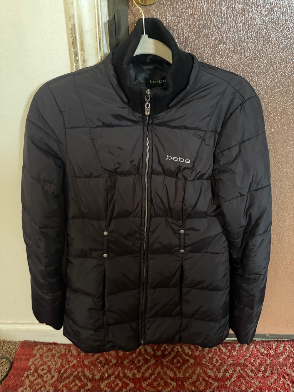 bebe Black Quilted Puffer Coat